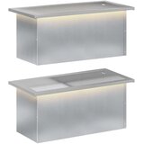  Vrtna posuda za sadnju s LED svjetlom 2 kom. Srebrna - Pocinčani čelik 30 x 60 x 30 cm 2 | shoptok.hr