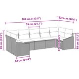  Set sofe 7 kom. Crna poliratan 289 x 123,5 x 85 cm | shoptok.hr