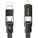 BlitzWolf 4-V-1 USB-C LIGHTNING KABEL ZA TELEFONE 240 W 1,2 M HITR, (5000259890) | Shoptok.si