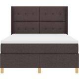 Box Spring postelja z vzmetnico in LED temno rjava 140x190 cm tkanina, (22049574) | Shoptok.si