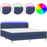 box spring s madracem LED plavi 180x200 cm od tkanine | shoptok.hr