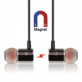 Bitmore slušalke magnetic s 3,5 vtičem in mikrofonom 2x in razdelilnik za slušalke - črne | Shoptok.si