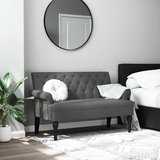  Klupa s naslonom tamno siva 120x62x75,5 cm tkanina | shoptok.hr