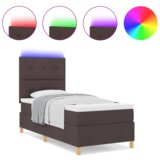  Postelja z vzmetnico z vzmetnico Temno rjava 80 x 200 cm blago, (5000127221) | Shoptok.si