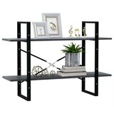 vidaXL ormarić za knjige s 2 razine sivi 100 x 30 x 70 cm od borovine | shoptok.hr
