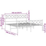  Metalni okvir kreveta uzglavlje i podnožje bijeli 135 x 190 cm | shoptok.hr