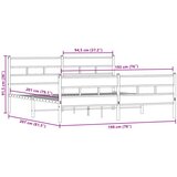 Metalni okvir kreveta bez madraca boja hrasta sonome 193x203 cm | shoptok.hr