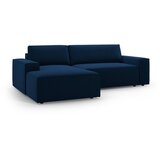 Micadoni Temno modra raztegljiva kotna sedežna garnitura iz tkanine bouclé (levi kot) Jodie – Home | Shoptok.si