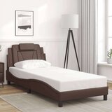  Okvir kreveta s LED svjetlima smeđi 80 x 200 cm od umjetne kože | shoptok.hr