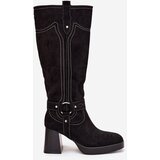 Boto Insulated Women's Heeled Boots With Stitching Black Alessara | ePonuda.com