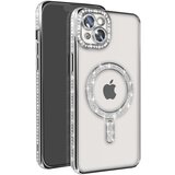 AVIZAR Diamantno ohišje za iPhone 14 Plus MagSafe Obris Strass, Srebrna, (5000012545) | Shoptok.si