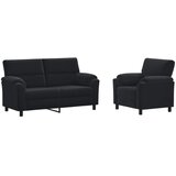  Set sofe 2 pcs Crna Baršun - Crna Jednostruka + Dvostruka (140 cm) | shoptok.hr