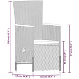  Vrtna garnitura - 6-dijelni vrtni blagovaonski set s jastucima crni Crna i smeđa 6 | shoptok.hr