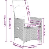 vidaXL vrtna jedilna garnitura 7-delna z blazinami siv poli ratan, (21315753) | Shoptok.si