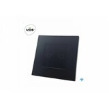 Wise wifi pametni prekidač - 2 tastera, pvc mat panel crni | ePonuda.com
