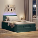 vidaXL Otomanski krevet s madracem&LED tamnozeleni 120x200cm baršun Cijene