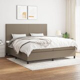  Krevet s oprugama i madracem smeđesivi 200x200 cm od tkanine | shoptok.hr