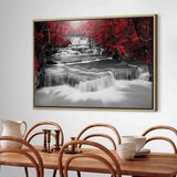  Slika - Cascade of Thoughts (1 Part) Wide Red 120x80 U prirodnom drvenom okviru | shoptok.hr