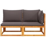  Vrtna sofa s jastucima za 2 osobe, drvo akacije i užad | shoptok.hr