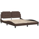  The Living Store Posteljni okvir z vzglavjem rjav 160x200 cm umetno usnje - Posteljni Okvir, (21445759) | Shoptok.si