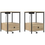  Noćni ormar s ladicama 2 pcs Sonoma hrast 42 x 41 x 56 cm | Eponuda.ba