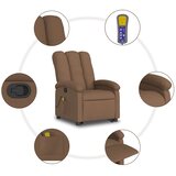  Masažni naslonjač na podizanje od tkanine smeđi | shoptok.hr