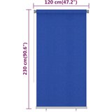  Vanjska roleta za zamračivanje 120 x 230 cm plava HDPE | Shoptok.si