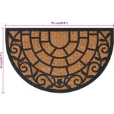 vidaXL Predpražnik polkrožen 45x75 cm guma in kokosova vlakna | Shoptok.si