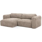 Makamii Svjetlo smeđa sklopiva/s prostorom za odlaganje kutna garnitura od šenila (s lijevim kutom/s ležaljkom) Mele – | shoptok.hr