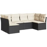 6-dijelni set vrtnih sofa s jastucima crni od poliratana | shoptok.hr