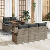 vidaXL vrtni set sofe Set od 6 Siva Poli ratan Vrtna sofa Pravokutna Cijene