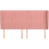  Uzglavlje s ušima ružičasto 163x23x118/128 cm baršunasto | shoptok.hr