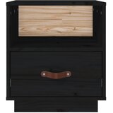  Noćni ormarići 2 kom crna 40 x 34 x 45 cm od masivne borovine | Shoptok.si