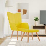  Stolica za opuštanje s osloncem za noge boja senfa od tkanine | shoptok.hr