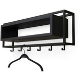Spinder Design Črn stenski obešalnik iz masivnega hrasta s polico 78 cm School – Cene