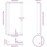  Noge za barsko mizo v obliki črke U, 2 kosa, bele barve, 40 x (100-101) cm, jeklo | Shoptok.si