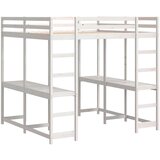 vidaXL Posteljni okvir z mizo in lestvijo bel 140x200 cm borovina, (21273622) | Shoptok.si
