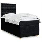 vidaXL Box spring postelja z vzmetnico črn 90x190 cm blago | Shoptok.si