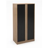 Marckeric Črna/naravna garderobna omara v hrastovem dekorju 90x180x53 cm Dennis – | Shoptok.si