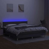  Box spring postelja z vzmetnico LED temno siva 160x200 cm blago, (20789468) | Shoptok.si