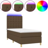  box spring s madracem LED tamnosmeđi 80 x 200 cm tkanina | shoptok.hr