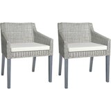 Maison Chic Jedilni stoli - Vzorci stoli z blazinami 2 kosa siv naravni ratan A1503, (22031203) | Shoptok.si