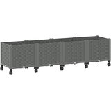  Vrtni saksija s kotačima Svjetlosiva 160 x 40 x 48 cm PP | shoptok.hr