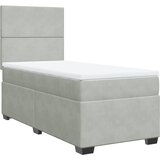  Box spring krevet s madracem svjetlosivi 100x200 cm baršunasti | shoptok.hr