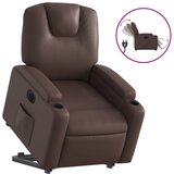 Maison Chic Električni naslanjač - Relax naslanjač s funkcijo vstajanja rjavo umetno usnje, (22061070) Cene