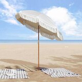  Suncobran za plažu Siva i bijela 160 x 160 x 196 cm | shoptok.hr