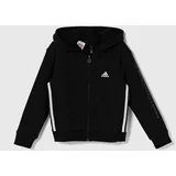 Adidas Otroški pulover JAM FZ HD črna barva, s kapuco, IV9452