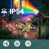  LED RGB Solarna lampa 2u1 LED/3,7V 1200 mAh IP54 crna | Eponuda.com