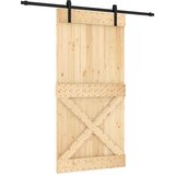  Klizna vrata 100 x 210 cm Čvrsta borovina (neobrađena) | shoptok.hr