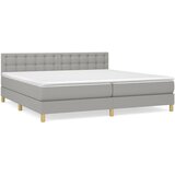 Maison Chic Box spring postelja - Vzmetna postelja z vzmetnico svetlo siva 200x200 cm blago SL19430, (21893496) | Shoptok.si